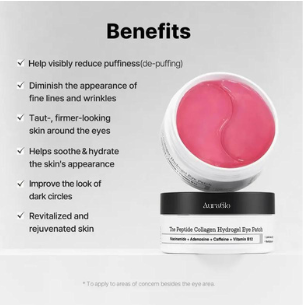 The Peptide Collagen Hydrogel Eye Patch (60 patches/Pack) | For Puffy Eyes, Dark Circles, Eye Bags, Wrinkles and Fine Lines