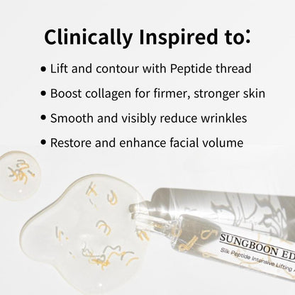 [Sungboon] Silk Lifting Peptide Ampoule | Wrinkle Care | Face-Lift at Home serum with Peptides & Deep Collagen | Plumping, Smooth, Anti aging Korean Skincare (30ml)