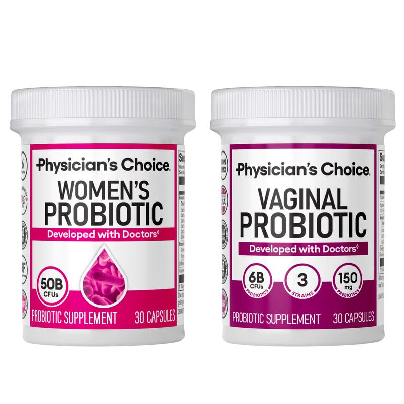 Physician's Choice Power Duo: Daily Digestion, Immune, Urinary Tract & Feminine Support for Women with Women's Probiotic + Vaginal Probiotic