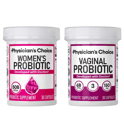 Physician's Choice Power Duo: Daily Digestion, Immune, Urinary Tract & Feminine Support for Women with Women's Probiotic + Vaginal Probiotic