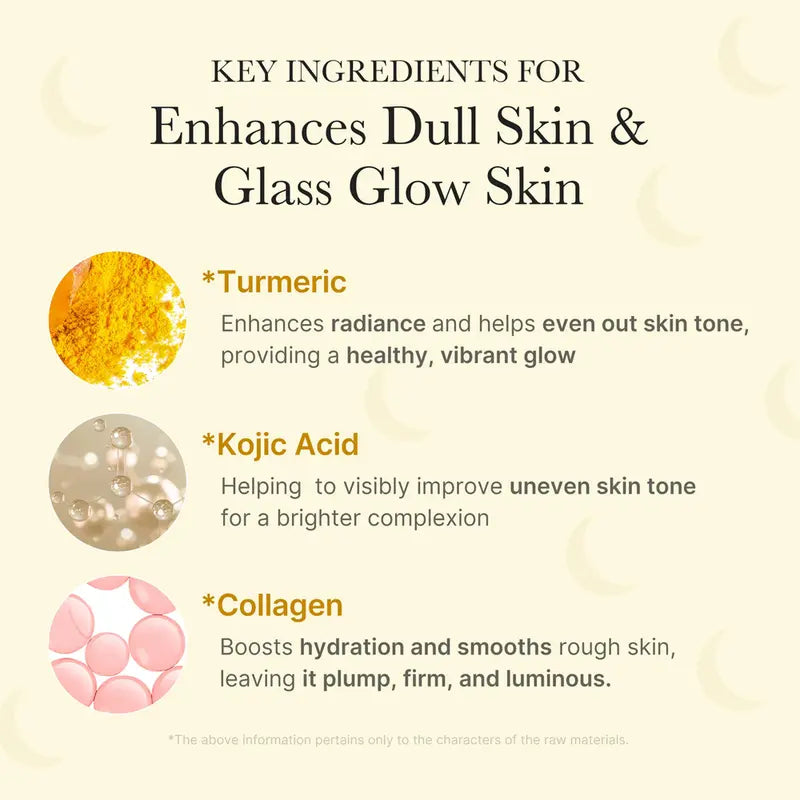 Medicube Korean Collagen Mask Kojic Acid Turmeric Night Wrapping Mask Overnight Wrapping Mask, Morning Shed, Turmeric, Niacinamide, Vitamin C Skincare Skin Repair Comfort Pink Natural Moisture Soothing Glass Skin Hydrating Poreless Brightening Gel