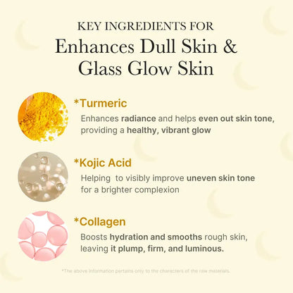 Medicube Korean Collagen Mask Kojic Acid Turmeric Night Wrapping Mask Overnight Wrapping Mask, Morning Shed, Turmeric, Niacinamide, Vitamin C Skincare Skin Repair Comfort Pink Natural Moisture Soothing Glass Skin Hydrating Poreless Brightening Gel